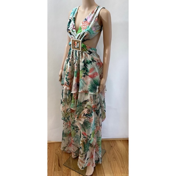 PATBO OASIS CUTOUT OPEN BACK MAXI DRESS SZ LARGE - Picture 2 of 6